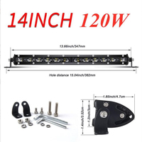 Barre lumineuse LED à une rangée, super lumineuse 5D Offroad 4WD 4x4 Barra, barre lumineuse LED pour voiture tout-terrain super mince de 32 pouces