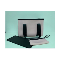 Bolso de neopreno perforado para mujer, bolsa de playa para verano, color rosa