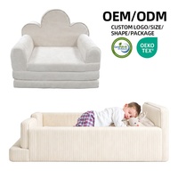 Canapé-lit modulaire pour enfants en velours côtelé personnalisable, fabrication directe, canapé de jeu pour tout-petits en mousse lavable, meubles convertibles pour enfants