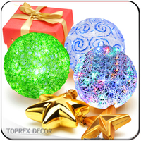 Lumières LED magiques d'extérieur personnalisées, boules dorées, lumières LED 3D, guirlandes lumineuses de Noël à suspendre pour la décoration intérieure et extérieure