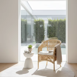 Silla Fabiano Moderna de Ocio con Bambú y Ratán/Mimbre, Diseñada para Comodidad y Estilo, para Dormitorio y Uso en Hoteles - Product Image 1