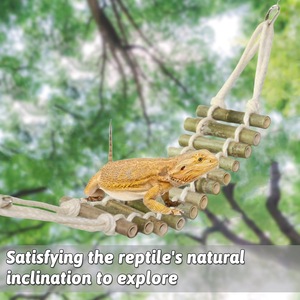 Escalera para Reptiles, Decoración de Bambú Tejido para Jaulas de Mascotas, Accesorios para Mascotas Pequeñas, Escalera para Geckos y Pájaros, Escalones y Escaleras para Hámsteres - Product Image 4