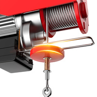 Mini-treuil électrique portable à câble métallique 16m/min avec télécommande en aluminium. Certifié CE, léger et efficace pour la maison et le garage