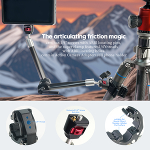 11 \ "Heavy-duty có khớp nối nhôm ma thuật cánh tay kẹp núi 1/4 \" arri định vị Pin & lỗ cho LED ánh sáng điện thoại kim loại siêu kẹp - Product Image 4