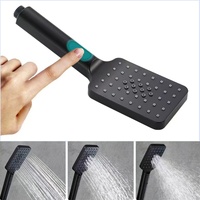 Ensemble de douche pliant en acier inoxydable avec affichage numérique LED noir mat moderne Libert G-14, mitigeur de douche chaud/froid à effet pluie