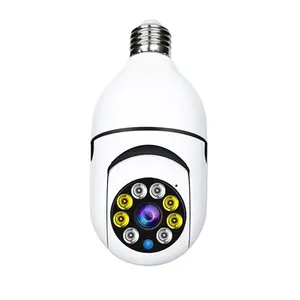 Lampu IP LED 360 Derajat Keamanan Rumah, Kamera Audio Dua Cara E27 Kamera CCTV WiFi Keamanan Rumah Panorama Nirkabel 960P