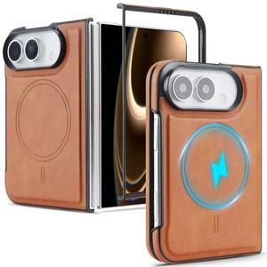 Étui de téléphone en cuir de qualité supérieure avec protection d'appareil photo de 2 mm et protection d'écran de 1,2 mm, design portefeuille pliable pour iPhone 18 DUO - Product Image 1