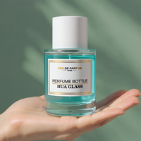 HUA GLASS Maßgefertigte Neue Design Luxus Zylinder Klare Parfümglasflasche 30ml 50ml 100ml Runde Leere Parfümflasche mit Weißem Deckel