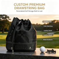 Pochette d'accessoires de golf PRIMUS GOLF en polyester et cuir, fermeture à cordon, service de personnalisation OEM, sac de poche pour le golf