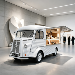 Food Truck Électrique Citroën Rétro Minimaliste avec Machine à Café Expresso et Bar à Matcha pour Expositions d'Art en Intérieur et Traiteur - Product Image 1
