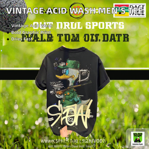 T-shirt Homme QZFSO Personnalisé avec Logo du Fabricant, Imprimé Graphique Vieilli, 220g Spandex/Coton, Délavé à l'Acide, Coupe Boxy Courte et Oversize - Product Image 2