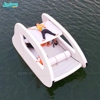 Bateau de plaisance gonflable de luxe avec auvent pare-soleil et support moteur pour les loisirs aquatiques sur lac et mer