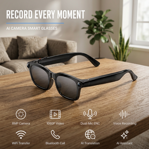 Gafas Inteligentes con Traductor de Idiomas en Tiempo Real con IA, Cámara 4K de 8MP, Asistente de Voz, Llamadas, Música, Gafas de Sol, Venta al Por Mayor, OEM - Product Image 1