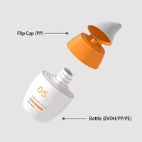 Emballage personnalisé écologique et unique en plastique EVOH/PP/PE pour cosmétiques, flacon de crème solaire à presser, 40 ml, bouchon à vis ovale
