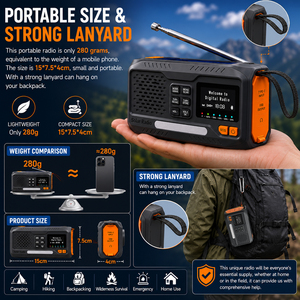 <span class=keywords><strong>Radio</strong></span> FM Solar Portátil de Emergencia con Banco de Energí<span class=keywords><strong>a</strong></span> de 4500 mAh, Pantalla LCD, Lámpara LED, Cargador USB, Conector <span class=keywords><strong>para</strong></span> Auriculares, de Plástico, <span class=keywords><strong>para</strong></span> Uso Doméstico - Product Image 4