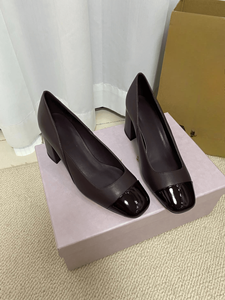 Jimmy, <span class=keywords><strong>Zapatos</strong></span> de Mujer de Alta Calidad, Diseño de Doble Material, Punta Cuadrada Retro, Tacón Grueso y Estable, Minimalistas y Sencillos, Chooing - Product Image 2