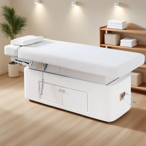 Table de massage professionnelle la plus vendue en usine, 4 moteurs, cadre en acier inoxydable, chauffage électrique en PU, pour salle de sport, salon, entrepôt, usage commercial - Product Image 3