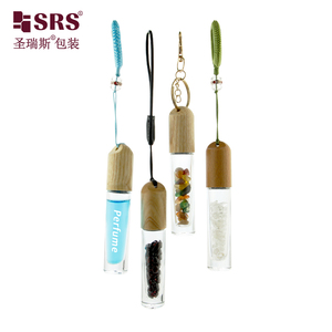 ขวดแก้วใสสำหรับน้ำมันหอมระเหยแบบลูกกลิ้ง ขนาด 5 มล. 10 มล. ไม่รั่วซึม พร้อมฝาไม้แอชธรรมชาติ ขวดโรลออนน้ำหอม - Product Image 2