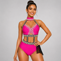 Costume de compétition de cheerleading personnalisé pour femmes, haut court et short en strass, uniforme de performance en cristal, tenue de cheerleading