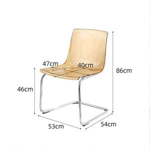 Silla de Comedor de Plástico Transparente Apilable, Diseño Moderno y Minimalista para el Hogar, Comedor, Uso Adulto - Product Image 4