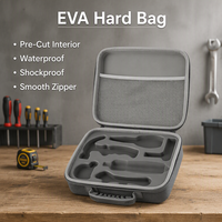 Étui rigide compact en EVA de qualité supérieure, antichoc et étanche, gris, organiseur d'outils, sac rigide avec poche en filet et fermeture éclair, pour le voyage