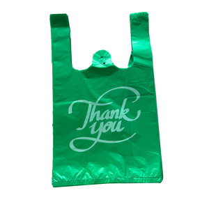 Vente en gros d'usine T-shirt avec logo coloré imprimé en plastique pour restaurant personnalisé à bas prix Sacs à provisions exportés vers l'Afrique - Product Image 2