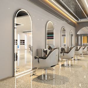 Specchio da Parete LED per Salone <span class=keywords><strong>di</strong></span> Bellezza, Arredamento per <span class=keywords><strong>Parrucchieri</strong></span> <span class=keywords><strong>di</strong></span> Alta Qualità, Stile Dorato, Vendita Calda - Product Image 4