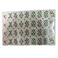 Table de Mahjong Américaine Moderne en Acrylique, Portable et Durable, Ensemble Complet 32 Jeux familiaux de luxe pour festival, thème Chiot Orange, sur quatre étages