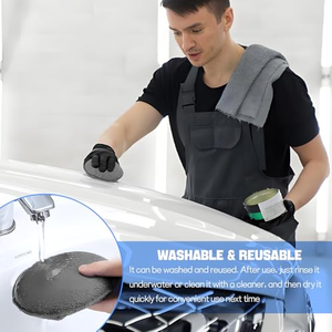 Kit de 9 outils de nettoyage automobile à séchage rapide en microfibre, ensemble complet de detailing pour voiture avec gants, éponges, serviettes et brosse pour pneus - Product Image 2