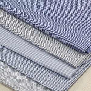 Textile Manufacturer Yarn Dyed Woven TC 65% Polyester 35% Cotton Plain Check Design Poplin Shirting Fabric for Men and Women