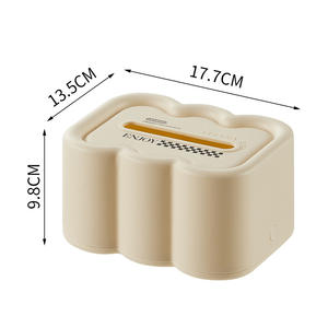Porte-mouchoirs mural en forme de boîte, couleur crème, en matériau PP, pour salle de bain, cuisine, salon, voiture - Product Image 3