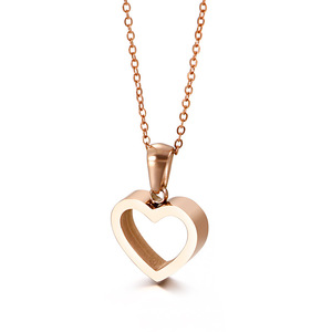 Collana con Ciondolo a Cuore per Donne, Semplice ed Elegante, in Oro Rosa, Argento o Oro, con Catena in Acciaio Inossidabile - Product Image 5