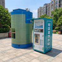 Distributeur d'eau RO en libre-service pour l'extérieur, borne de distribution d'eau potable prenant en charge le code QR et la carte IC pour les places de quartier