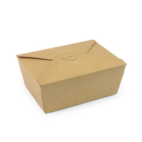Boîte de transport rectangulaire en papier kraft jetable de qualité alimentaire, écologique, pour salades et emballages alimentaires