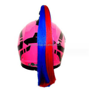 Venta caliente accesorios de motocicleta <span class=keywords><strong>casco</strong></span> colorido peluca Pigtail pelo mujeres regalo motocicleta <span class=keywords><strong>casco</strong></span> cola de caballo - Product Image 2