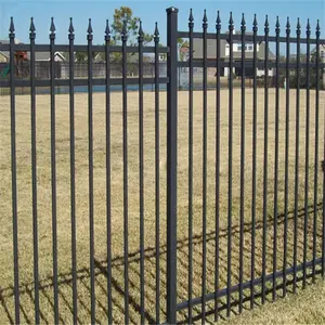 Nouveau design personnalisé 6*8 clôture en acier clôture en fer panneau d'acier 1 "clôture avec portail
