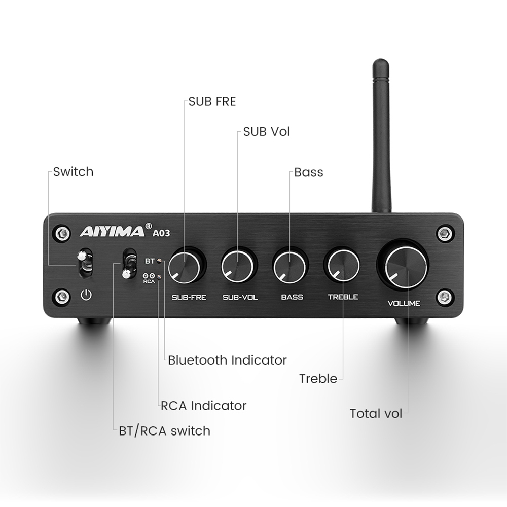 AIYIMA A03 TPA3116サブウーファーアンプ QCC304X Blk Amazon.com