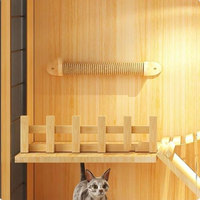 Chat en bois Villa Maison Grand Chat Condo Multi-Caractéristique Luxe Chat en bois Villa avec roues