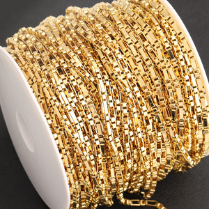 18k Gold Stainless Steel <b>Box</b> Chain 2.5mm 3.0mm 3.5mm For <b>Bracelet</b> Making Jewelry Findings Rectangle Shape Plated - Product Image 2