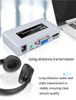 DTECH Adaptor VGA Ke HDMI, Adapter VGA Ke HDMI 1080P Audio dan Video, Transmisi VGA Ke HDMI untuk Komputer Desktop Laptop Kotak Pintar