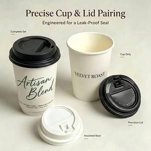 Gobelets <span class=keywords><strong>à</strong></span> café et <span class=keywords><strong>à</strong></span> thé jetables <span class=keywords><strong>à</strong></span> double paroi de qualité alimentaire avec logo personnalisé, écologiques, biodégradables, isolés thermiquement, recyclables, <span class=keywords><strong>à</strong></span> <span class=keywords><strong>emporter</strong></span>, 12 oz - Product Image 3