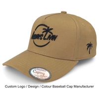 Topi bisbol kustom pribadi katun cokelat 100%, desain baru topi bisbol balita bordir 3d kualitas tinggi 5 Panel