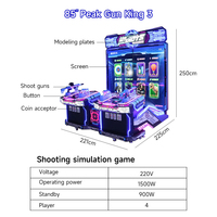 Machine de jeu d'arcade de tir à monnayeur pour 4 joueurs, simulateur de tir interactif avec pistolet à vibration pour salle de jeux commerciale