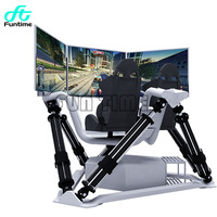Machine commerciale de simulateur de conduite de voiture de course de réalité virtuelle 9d Vr simulateur de course F1 à trois écrans jeu chaud