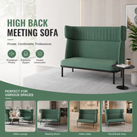 Ensemble de canapés de bureau modulaires modernes vert olive, design insonorisé à dossier haut, éponge haute densité, pour bureau à domicile et salon