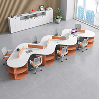 BGZ-230X Ensemble de bureaux et chaises de bureau minimalistes pour quatre personnes, poste de travail pour six personnes, bureau informatique en bois pour 3/4/6 personnes