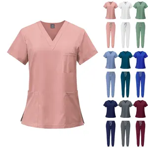 men women quick-dry operating medical pet hospital dental doctor scrubs nurses uniform scrub sets tops pants scrubs uniform