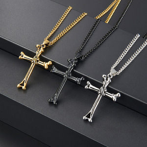 Collar con Colgante de Joyería de Moda de Acero Inoxidable, Resistente al Agua y al Deslustre, con Diseño Religioso Cristiano, para Hombre, Venta al por Mayor - Product Image 1