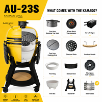 Barbecue au charbon de bois Auplex Ceramic OEM pour extérieur, Kamado Grill 23'' XXL jaune