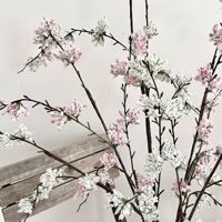 Branche de saule des neiges artificielle longue et courbée de haute qualité, réaliste, fleurs artificielles Spiraea pour accessoires de mariage, décoration de table à domicile